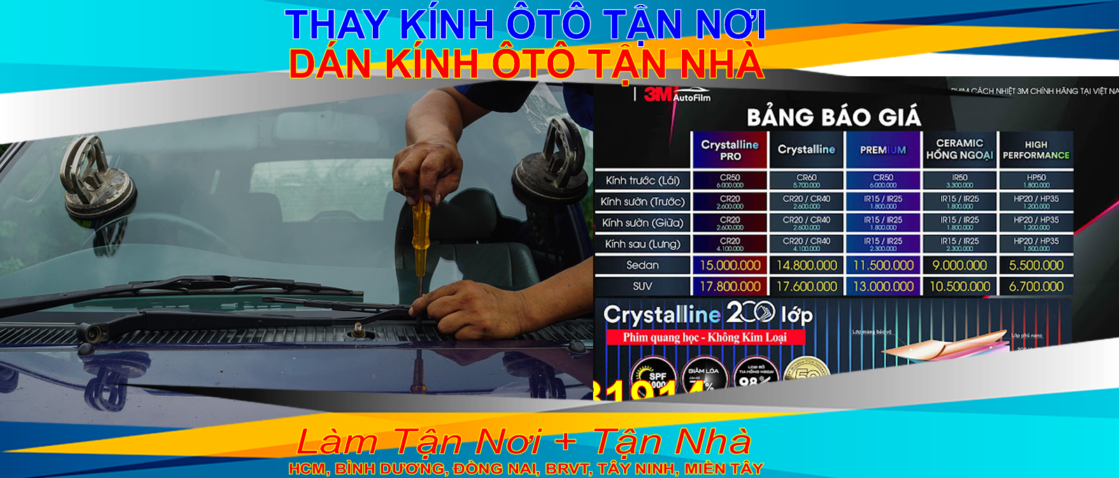 thay kính lái chắn gió ô tô sg hcm