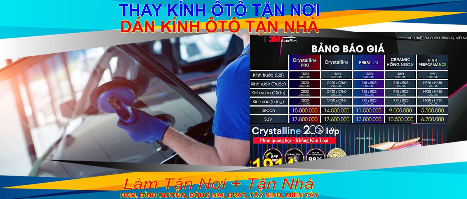 thay kính lái chắn gió ô tô sg hcm