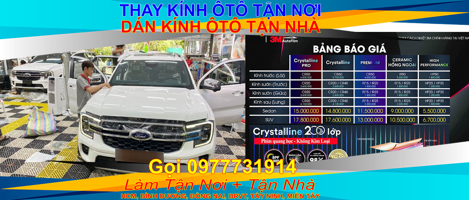 thay kính lái chắn gió ô tô sg hcm